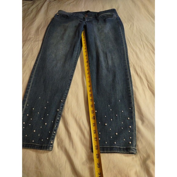 Thalia Sodi Jeans Size 18 Blue Pearl Studs - Picture 6 of 11